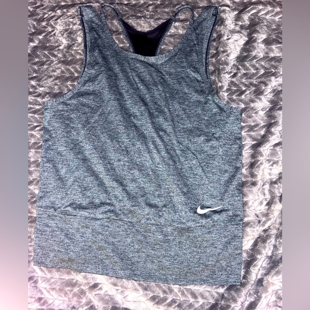 Nike Dri-Fit Women’s Heather Gray Athletic Tank Size M